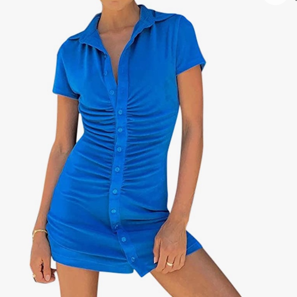 Blue Collared Y2K Dress